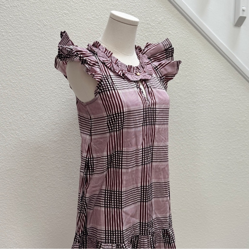 NWT Designer Never a Wallflower Rachel Dress Brown Cotton Plaid Size XS - Picture 1 of 7